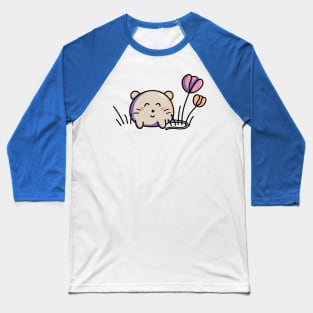 Cute Kawaii Spring Mouse and Flowers Baseball T-Shirt